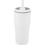 Tango Recycled Tumbler with Handle and Straw, 20 oz - White - Front 2