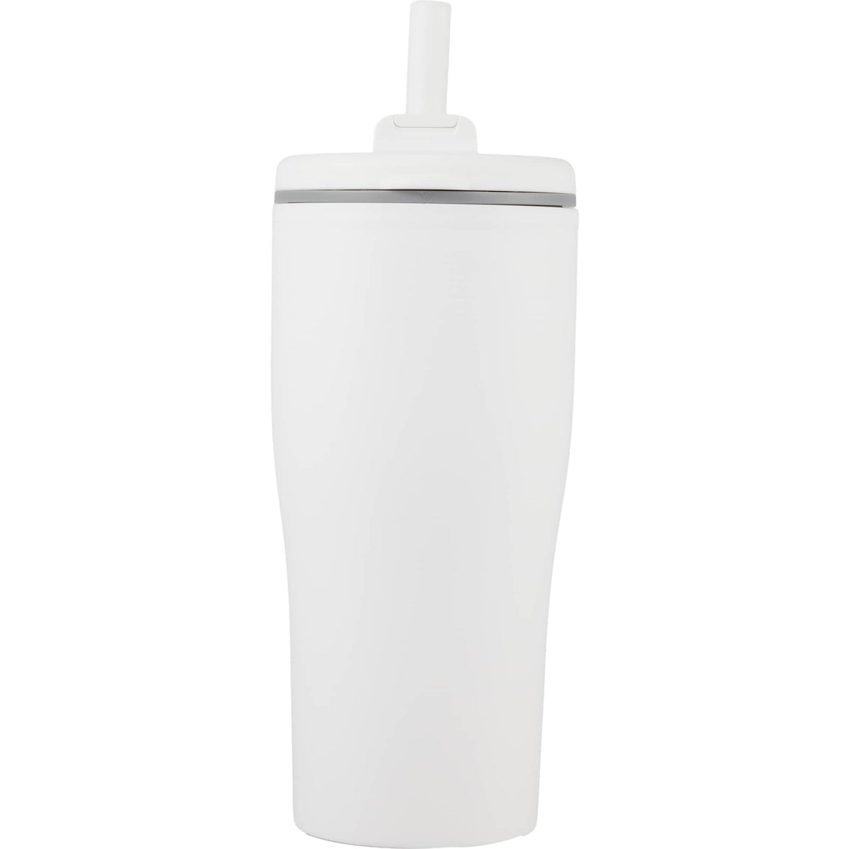Tango Recycled Tumbler with Handle and Straw, 20 oz - White - Front