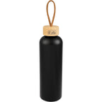 Tania Recycled Bottle with Bamboo Lid and Rope, 26 oz - Black - Back
