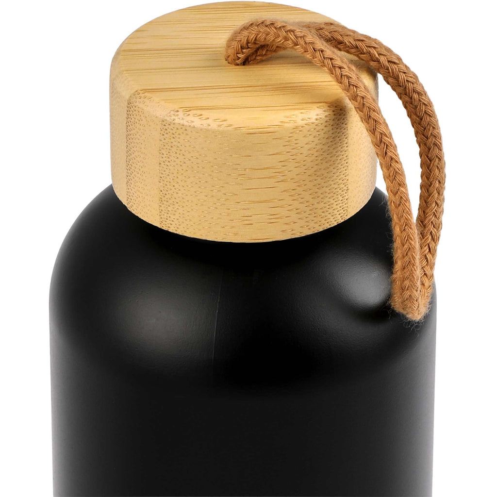 Tania Recycled Bottle with Bamboo Lid and Rope, 26 oz - Black - Detail 2