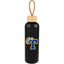 Tania Recycled Bottle with Bamboo Lid and Rope, 26 oz - Black - Front