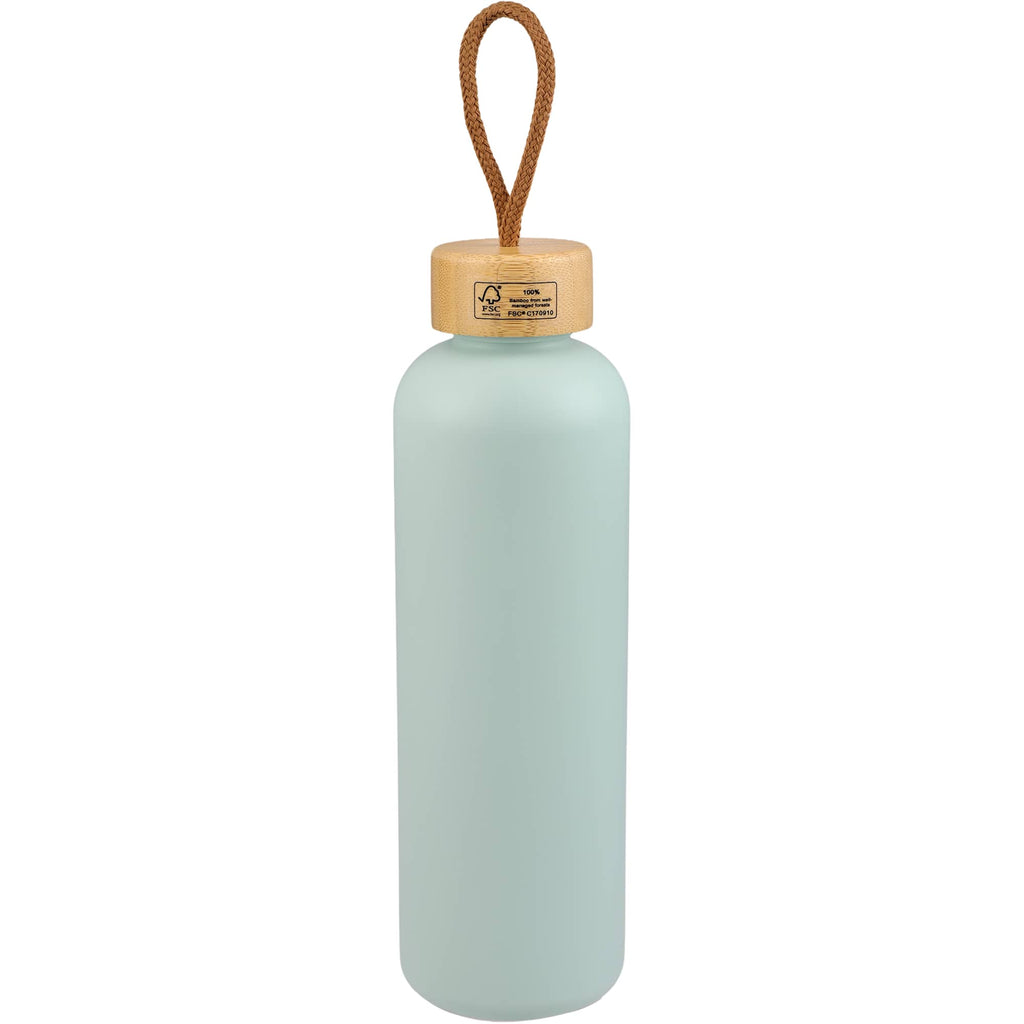 Tania Recycled Bottle with Bamboo Lid and Rope, 26 oz - Blue Agave - Back