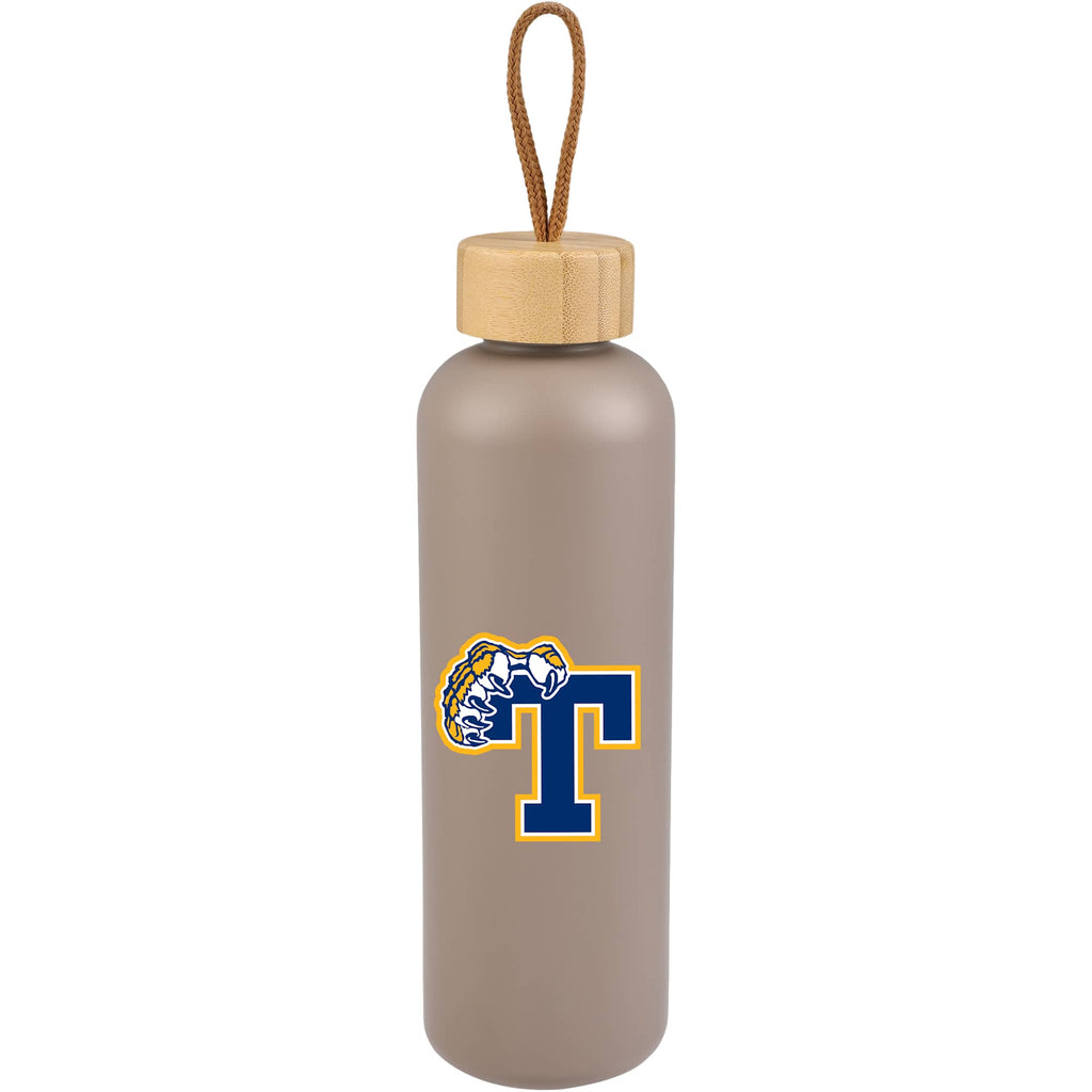 Tania Recycled Bottle with Bamboo Lid and Rope, 26 oz - Mocha - Front