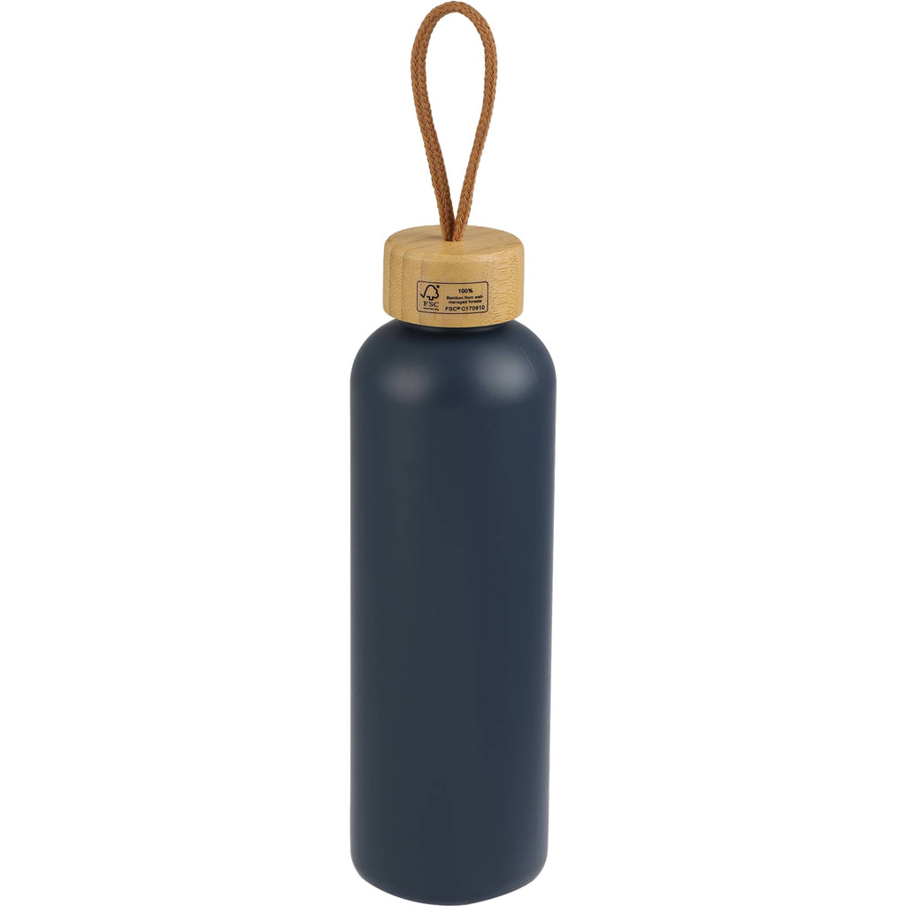 Tania Recycled Bottle with Bamboo Lid and Rope, 26 oz - Nightfall Blue - Back