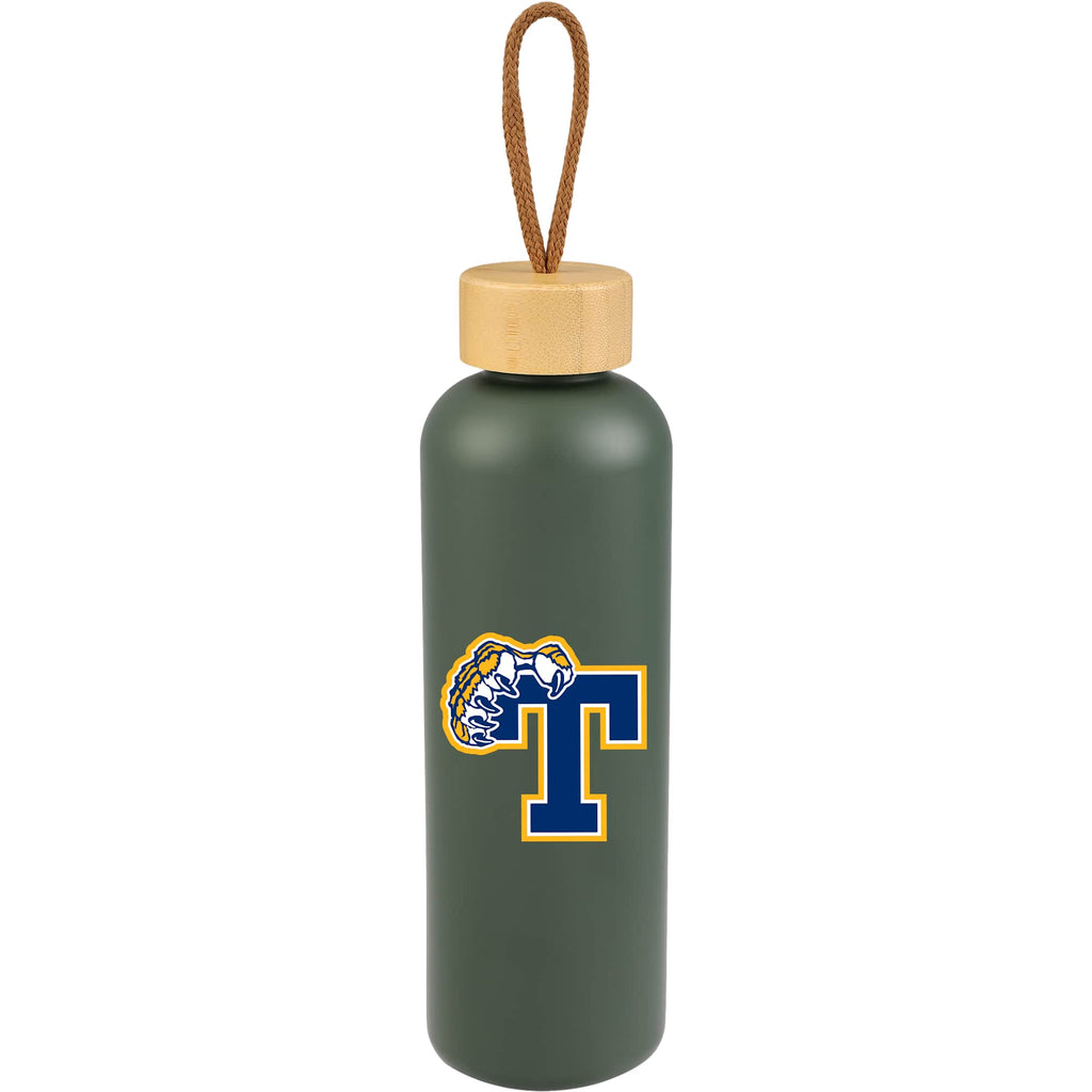 Tania Recycled Bottle with Bamboo Lid and Rope, 26 oz - Sage Green - Front
