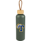Tania Recycled Bottle with Bamboo Lid and Rope, 26 oz - Sage Green - Front