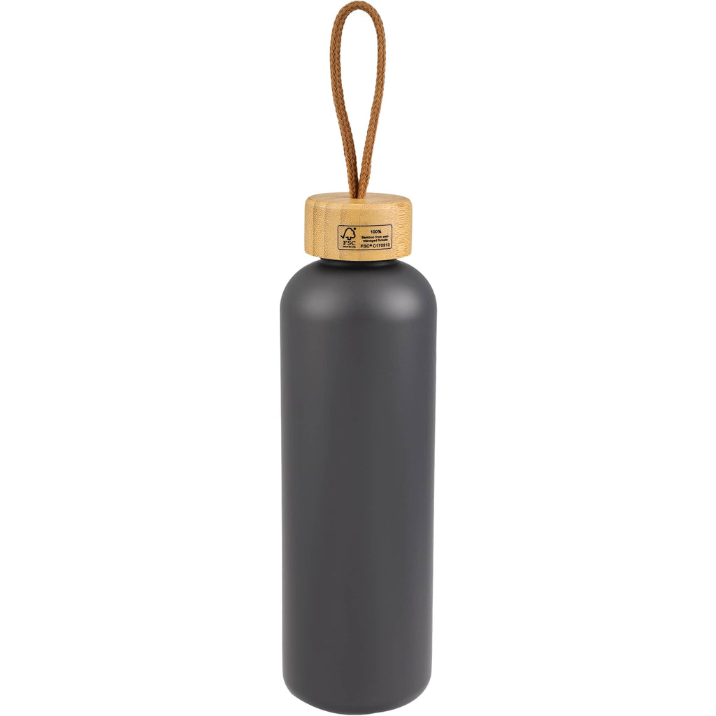 Tania Recycled Bottle with Bamboo Lid and Rope, 26 oz - Stone - Back