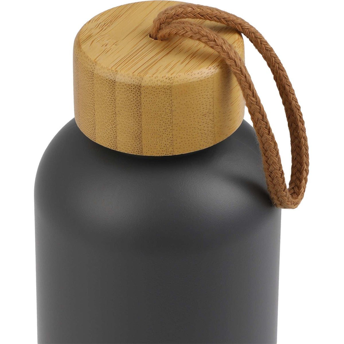 Tania Recycled Bottle with Bamboo Lid and Rope, 26 oz - Stone - Detail 2