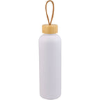 Tania Recycled Bottle with Bamboo Lid and Rope, 26 oz - White - Front