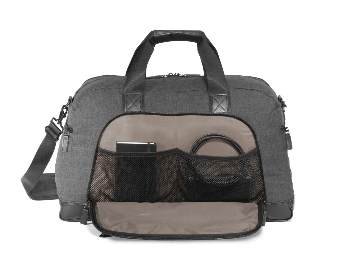 Tanner Travel Duffel with Laptop Compartment - Charcoal Heather-Black - View 2