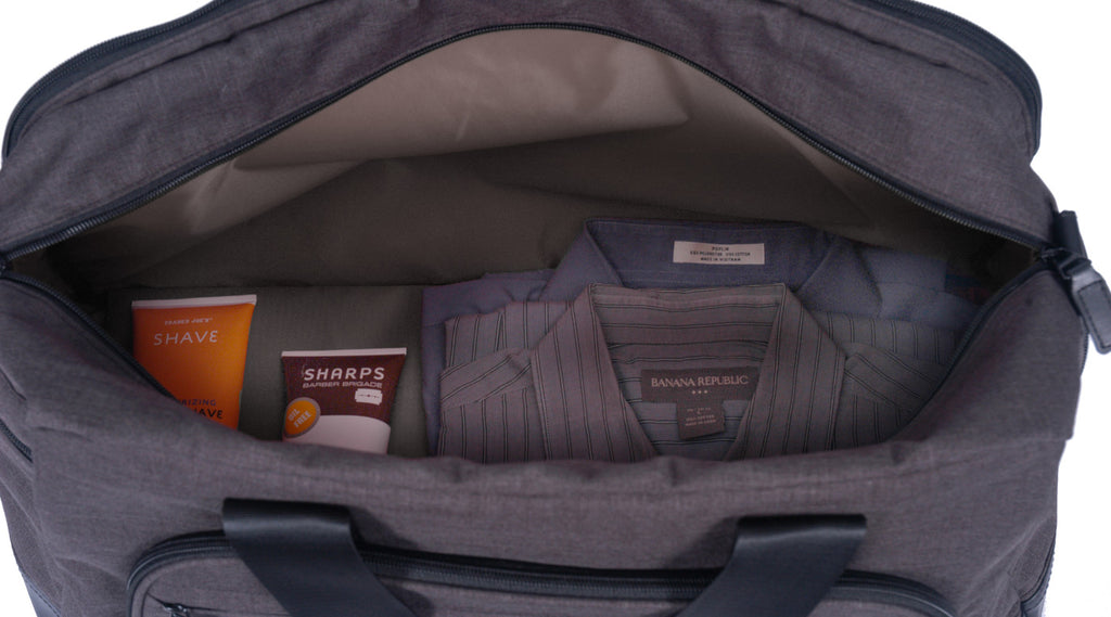 Tanner Travel Duffel with Laptop Compartment Transfer - Charcoal Heather-Black - View 3