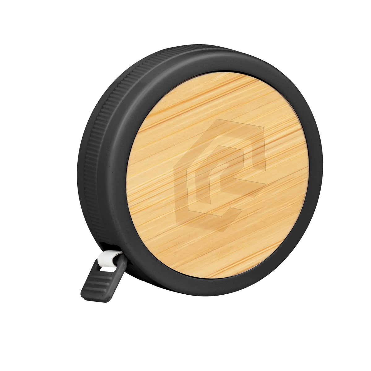 Tape Measure in Bamboo Full Color - Black - Laser Engraving