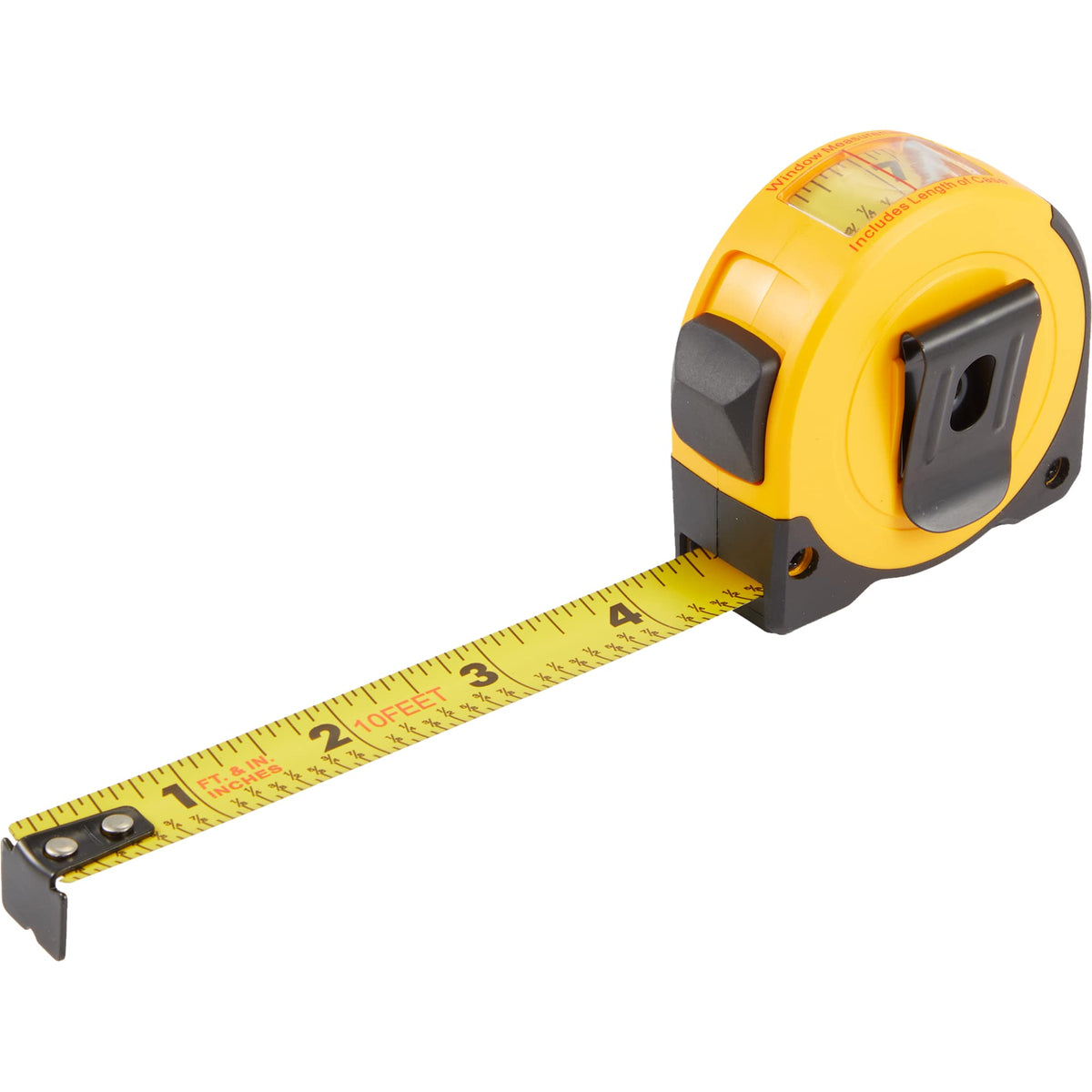 Tape Measure with Easy-Read Window, 10 ft - Black/Yellow - Detail 2