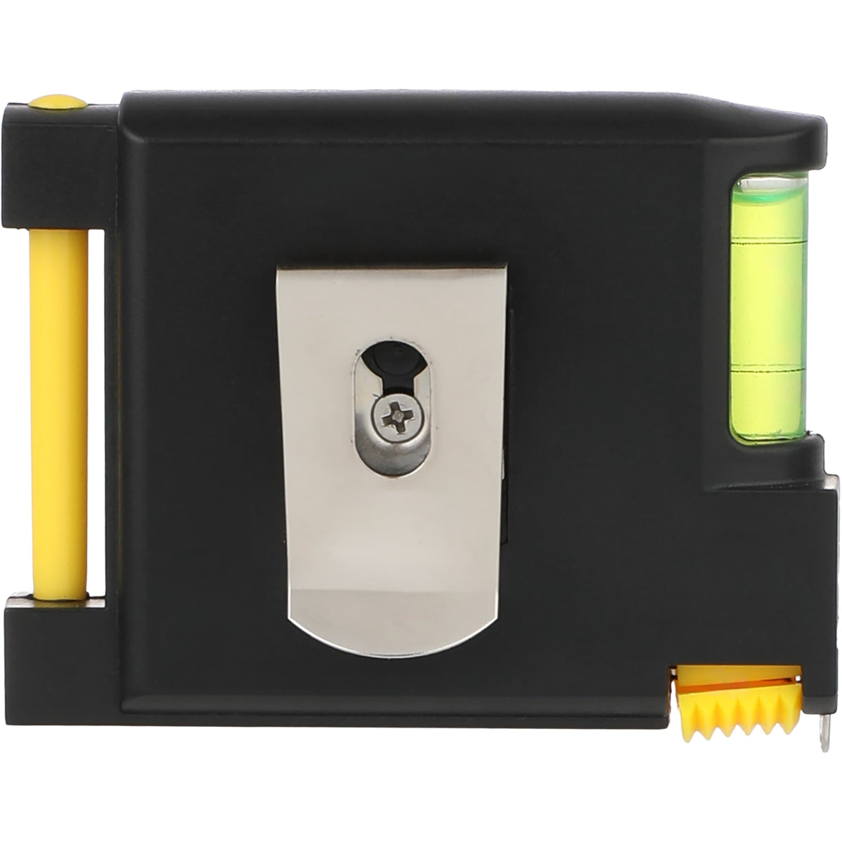 Tape Measure with Level and Memo Pad, 10 ft - Black - Back