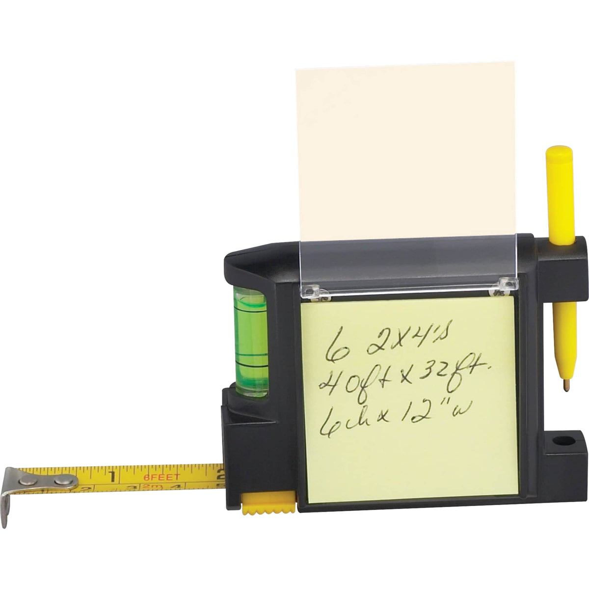 Tape Measure with Level and Memo Pad, 10 ft - Black - Photo 2