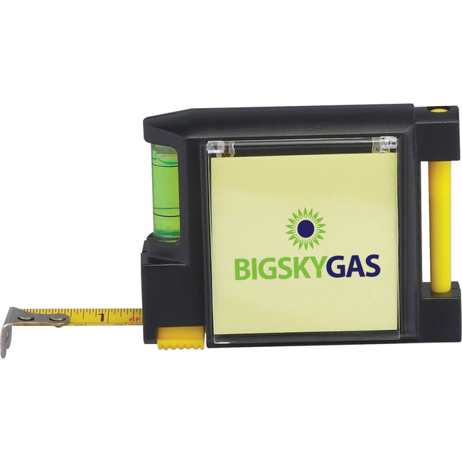 Tape Measure with Level and Memo Pad, 10 ft Full Color