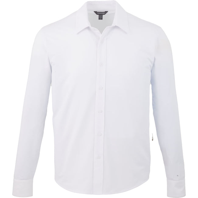 Tatra Long Sleeve Knit Dress Shirt with Recycled Polyester for Men Embroidery
