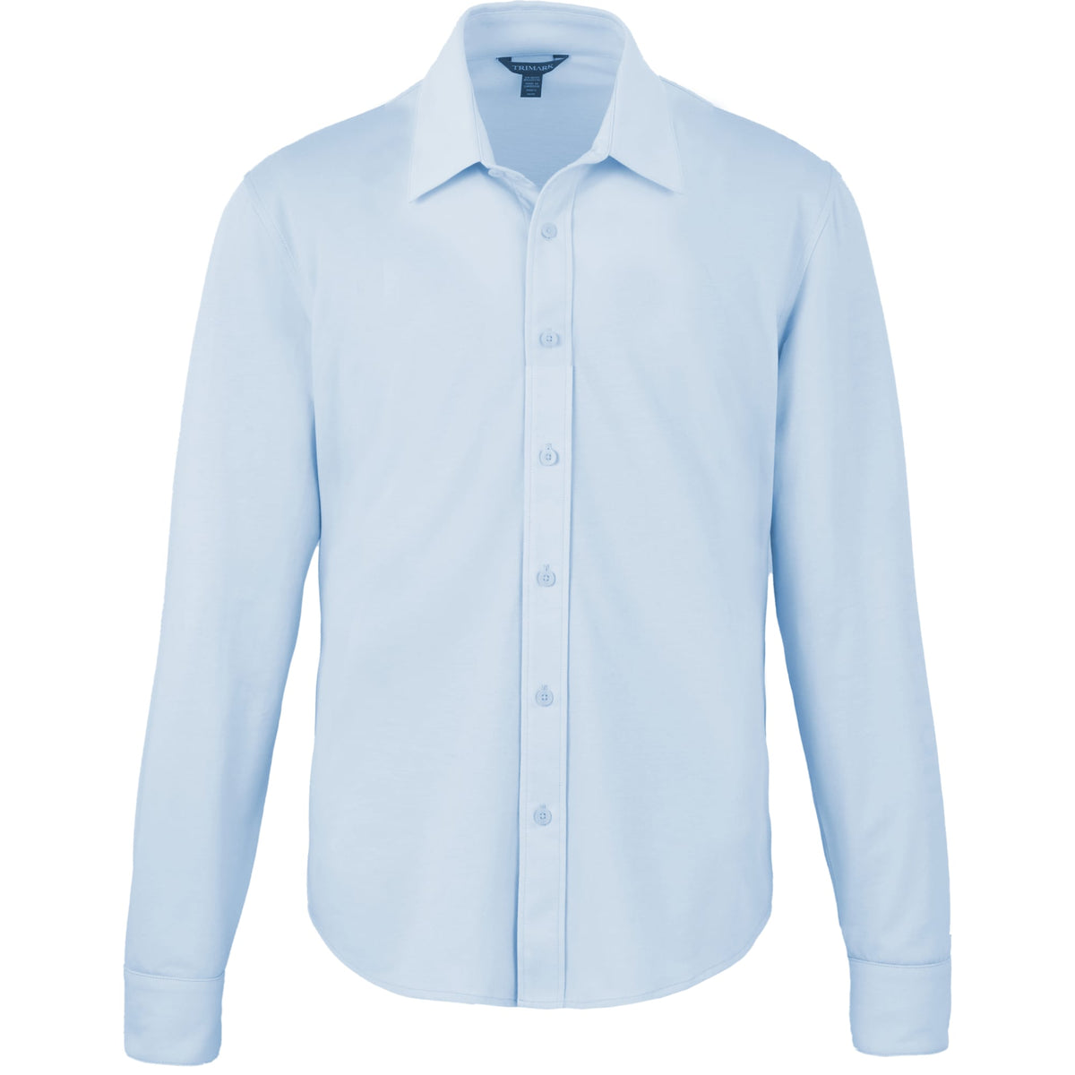 Tatra Long Sleeve Knit Dress Shirt with Recycled Polyester for Men Transfer - Frost Blue - Front Flat