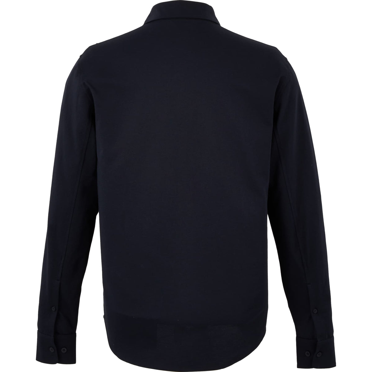 Tatra Long Sleeve Knit Dress Shirt with Recycled Polyester for Men Transfer - Navy - Back Flat
