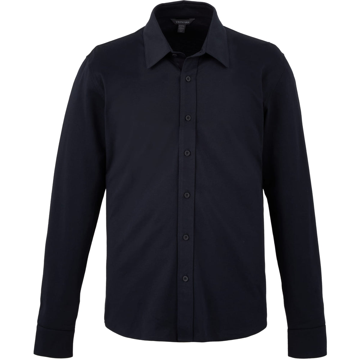 Tatra Long Sleeve Knit Dress Shirt with Recycled Polyester for Men Transfer - Navy - Front Flat