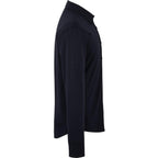 Tatra Long Sleeve Knit Dress Shirt with Recycled Polyester for Men Transfer - Navy - Right Side Flat