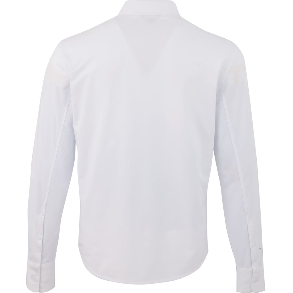 Tatra Long Sleeve Knit Dress Shirt with Recycled Polyester for Men Transfer - White - Back