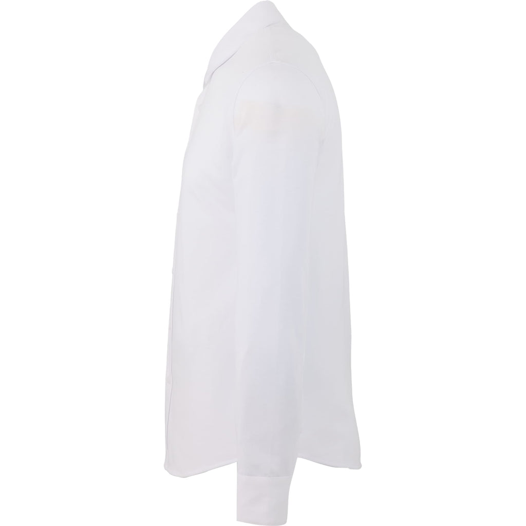 Tatra Long Sleeve Knit Dress Shirt with Recycled Polyester for Men Transfer - White - Left Side