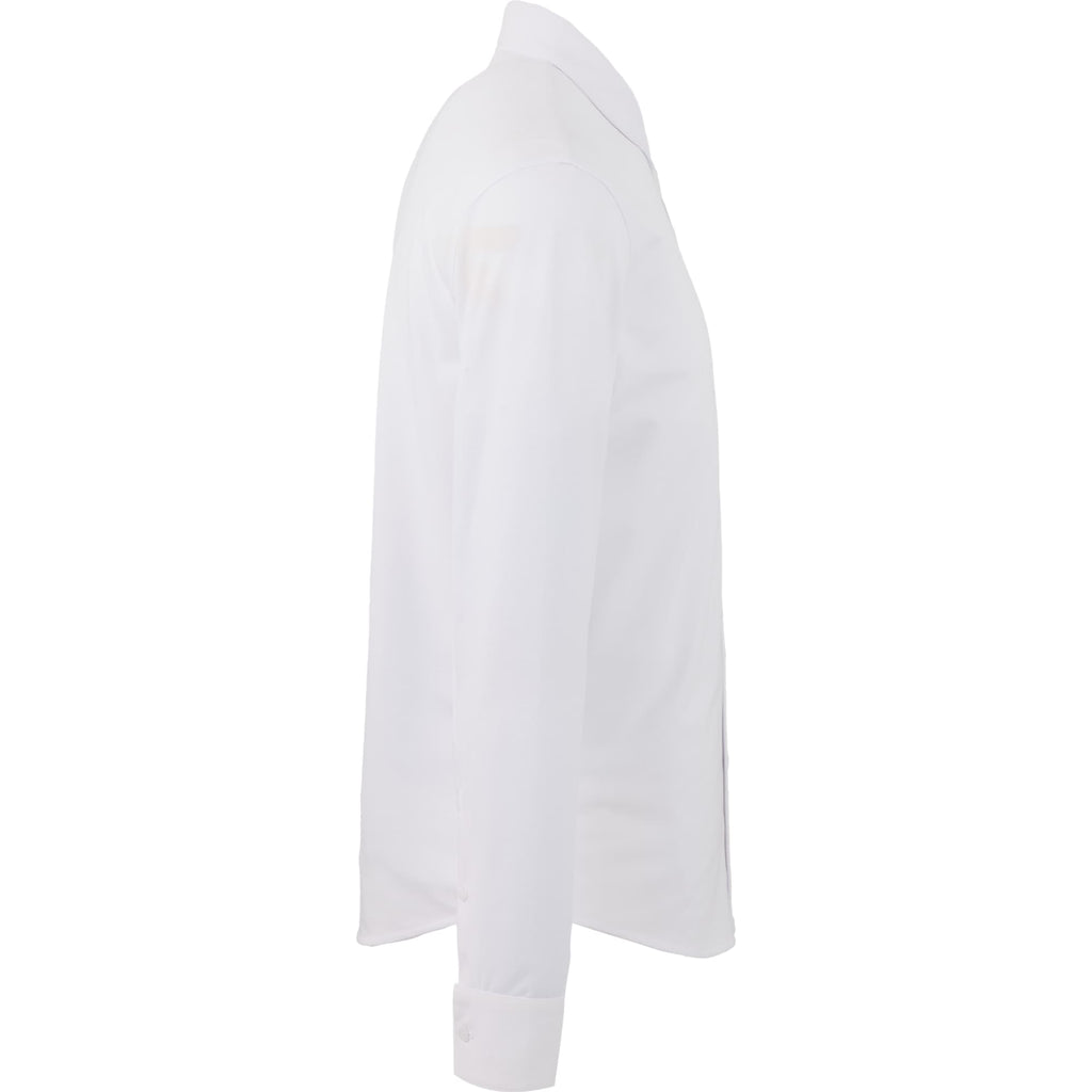 Tatra Long Sleeve Knit Dress Shirt with Recycled Polyester for Men Transfer - White - Right Side