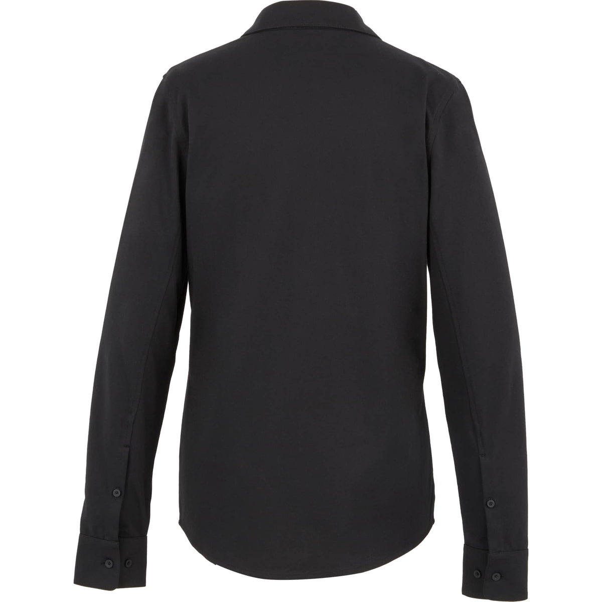 Tatra Long Sleeve Knit Dress Shirt with Recycled Polyester for Women Transfer - Black - Back