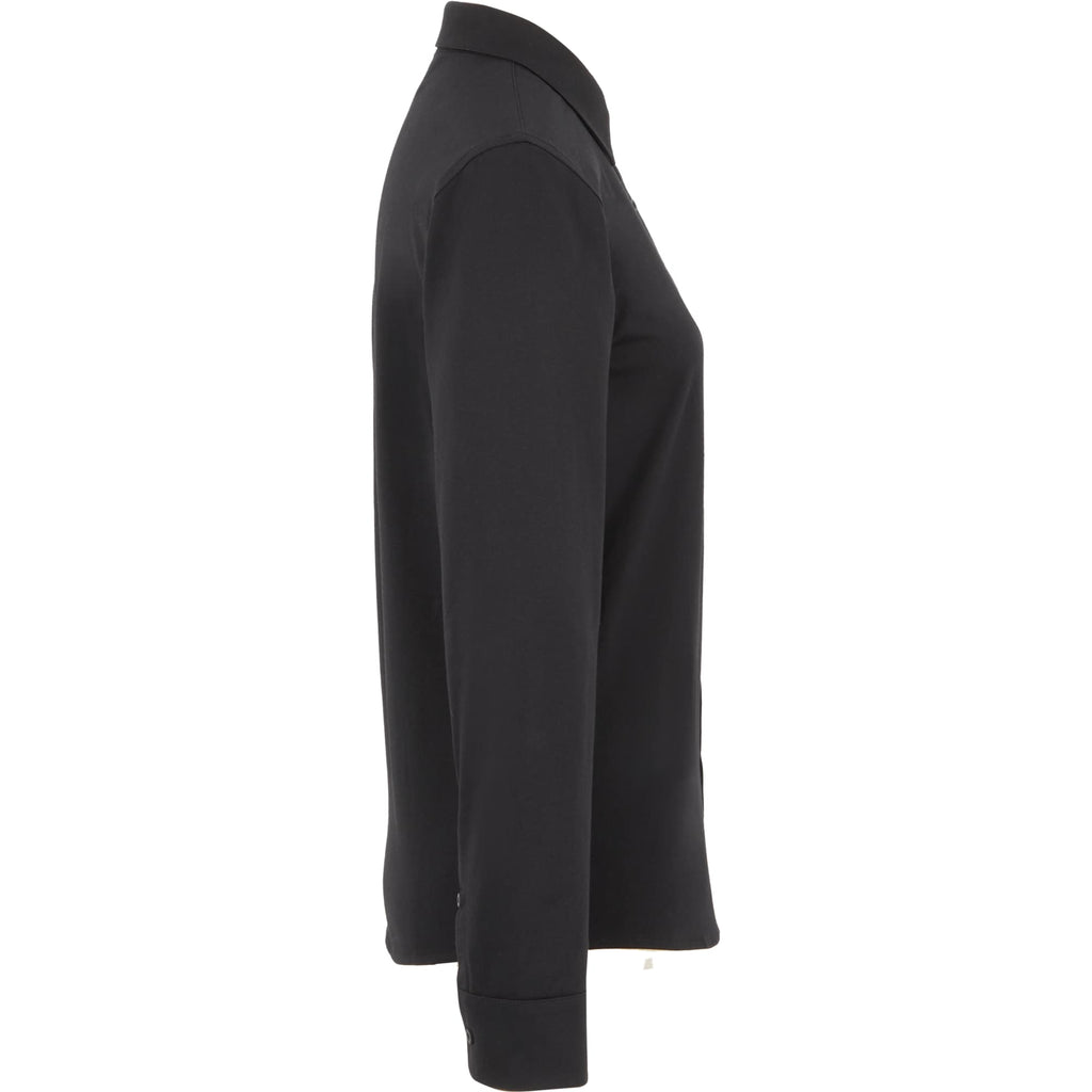 Tatra Long Sleeve Knit Dress Shirt with Recycled Polyester for Women Transfer - Black - Right Side