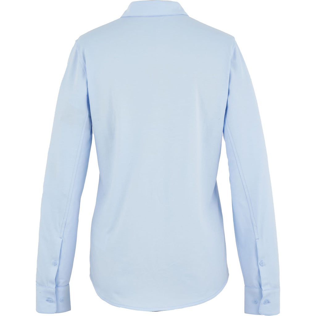 Tatra Long Sleeve Knit Dress Shirt with Recycled Polyester for Women Transfer - Frost Blue - Back Flat