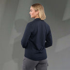 Tatra Long Sleeve Knit Dress Shirt with Recycled Polyester for Women Transfer - Navy - Back On Model