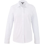 Tatra Long Sleeve Knit Dress Shirt with Recycled Polyester for Women Transfer - White - Front