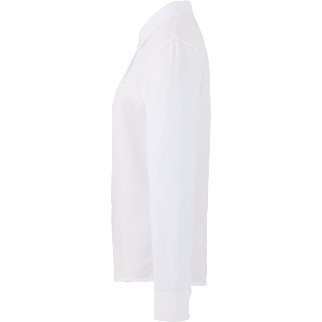Tatra Long Sleeve Knit Dress Shirt with Recycled Polyester for Women Transfer - White - Left Side