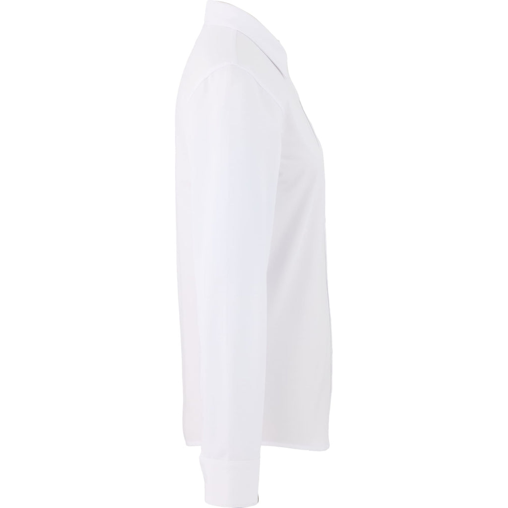 Tatra Long Sleeve Knit Dress Shirt with Recycled Polyester for Women Transfer - White - Right Side