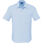 Tatra Short Sleeve Knit Dress Shirt with Recycled Polyester for Men Embroidery - Frost Blue - Front
