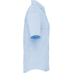 Tatra Short Sleeve Knit Dress Shirt with Recycled Polyester for Men Embroidery - Frost Blue - Right Side