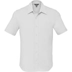 Tatra Short Sleeve Knit Dress Shirt with Recycled Polyester for Men Embroidery - White - Front