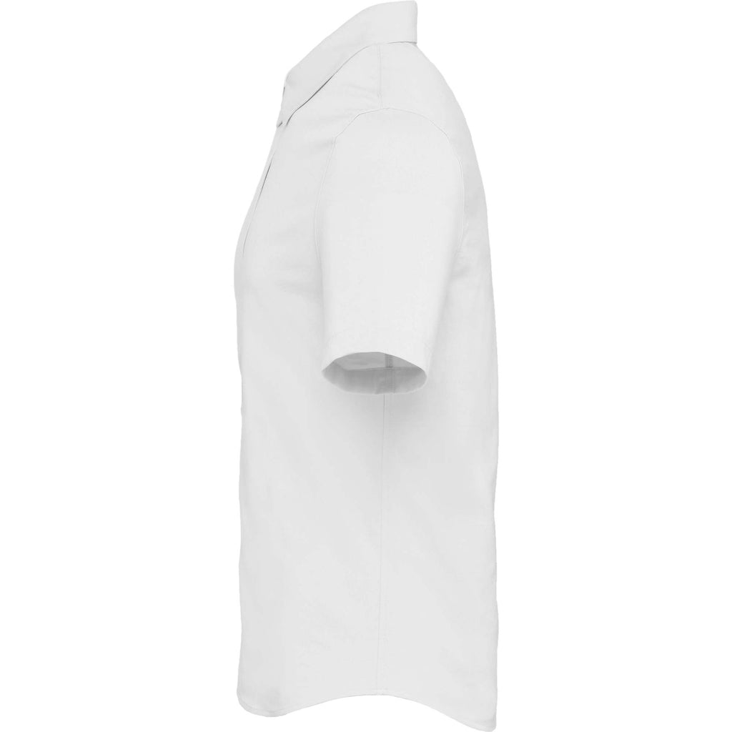 Tatra Short Sleeve Knit Dress Shirt with Recycled Polyester for Men Embroidery - White - Left Side