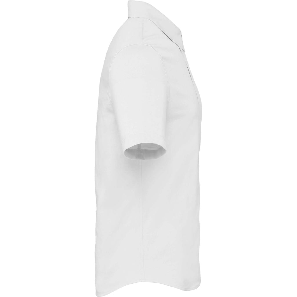 Tatra Short Sleeve Knit Dress Shirt with Recycled Polyester for Men Embroidery - White - Right Side