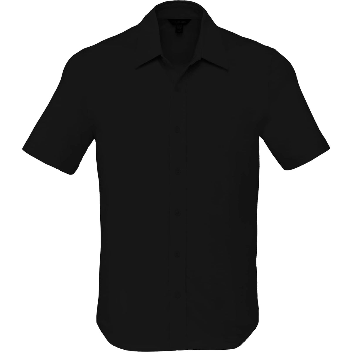 Tatra Short Sleeve Knit Dress Shirt with Recycled Polyester for Men Transfer - Black - Front