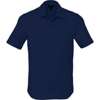 Tatra Short Sleeve Knit Dress Shirt with Recycled Polyester for Men Transfer - Navy - Front