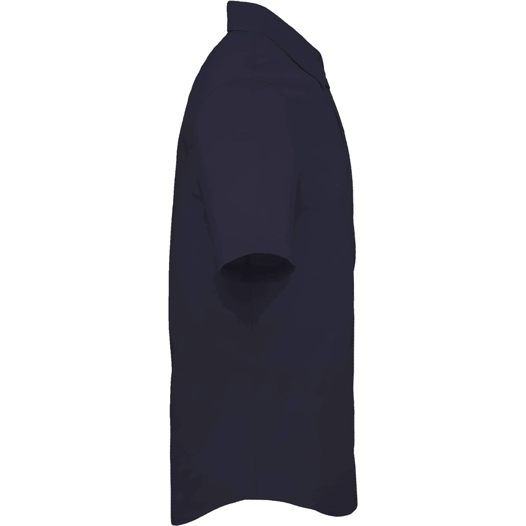 Tatra Short Sleeve Knit Dress Shirt with Recycled Polyester for Men Transfer - Navy - Right Side