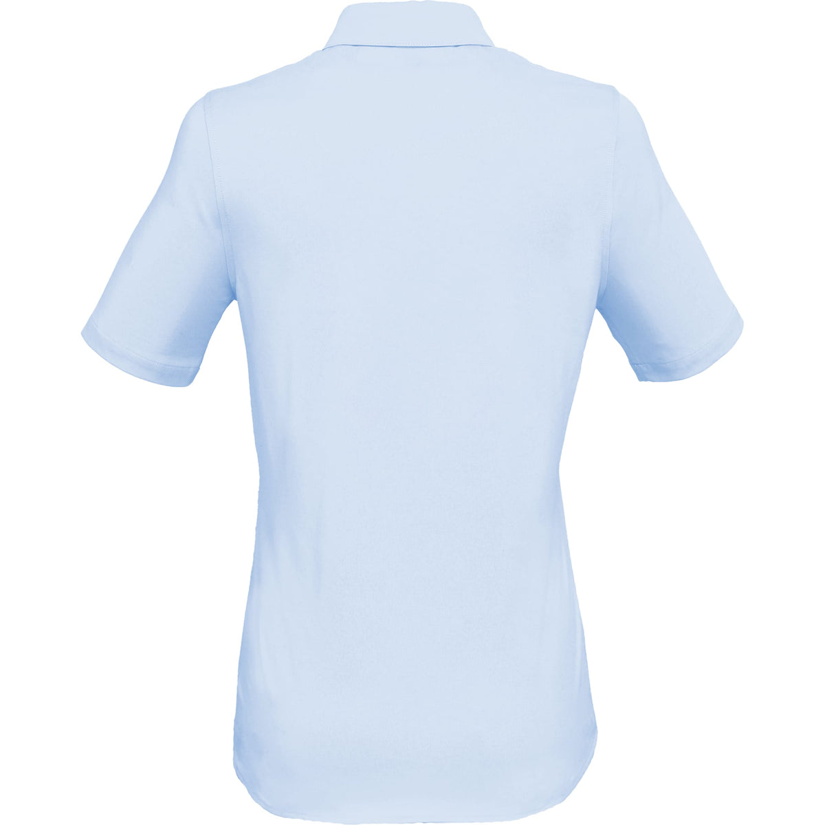 Tatra Short Sleeve Knit Dress Shirt with Recycled Polyester for Women Embroidery - Frost Blue - Back