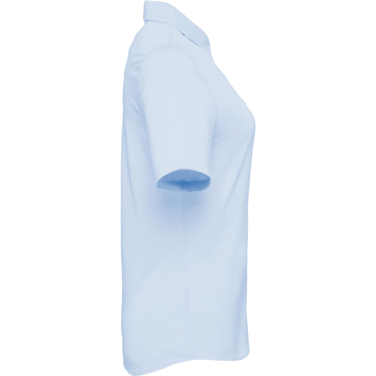 Tatra Short Sleeve Knit Dress Shirt with Recycled Polyester for Women Embroidery - Frost Blue - Right Side