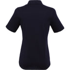 Tatra Short Sleeve Knit Dress Shirt with Recycled Polyester for Women Embroidery - Navy - Back