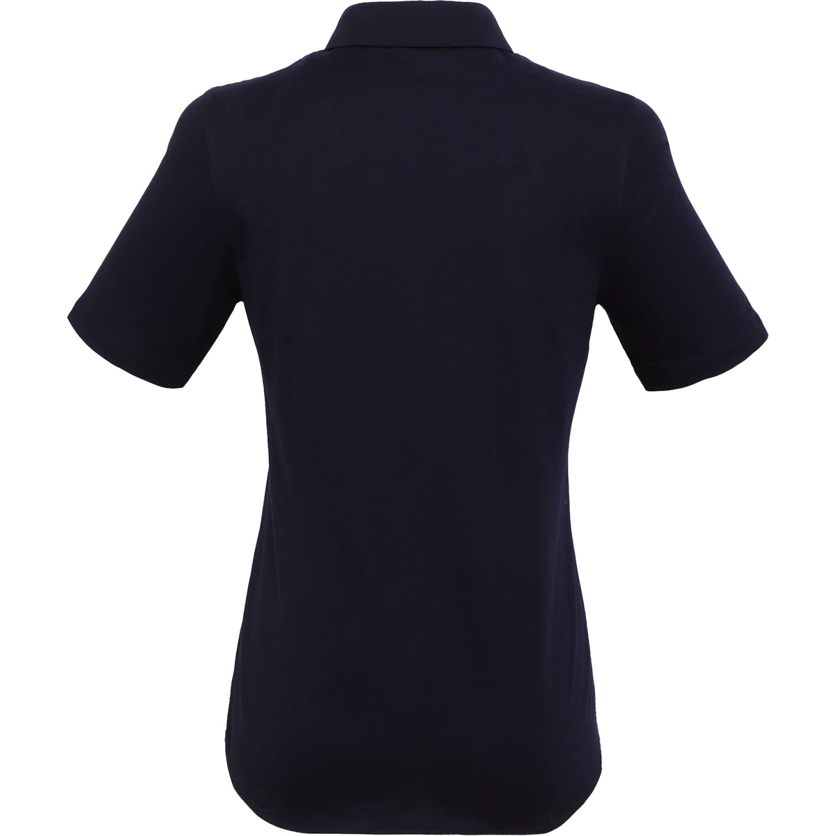 Tatra Short Sleeve Knit Dress Shirt with Recycled Polyester for Women Embroidery - Navy - Back