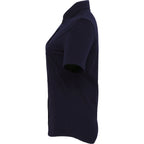 Tatra Short Sleeve Knit Dress Shirt with Recycled Polyester for Women Embroidery - Navy - Left Side