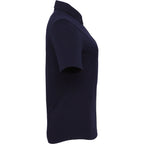 Tatra Short Sleeve Knit Dress Shirt with Recycled Polyester for Women Embroidery - Navy - Right Side