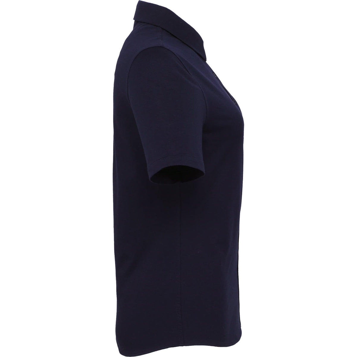 Tatra Short Sleeve Knit Dress Shirt with Recycled Polyester for Women Embroidery - Navy - Right Side